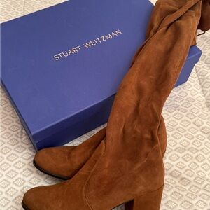 NEW!! NEVER WORN IN BOX! Stuart Weitzman Tan Suede Over the Knee Boots